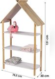 Judy Fornord import distribution BIBLIOTHEQUE DESIGN MAISON AVEC 3 ETAGERES White Wood 131 cm