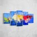 Homemania Kleurbord, 5 stuks, Abstract for Living, Room-Multicolor, 100 x 3 x 60 cm, HM205PKNV-30, polyester, hout