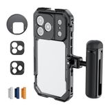 NEEWER Telefoonkooiset alleen compatibel met iPhone 17 Pro, accessoires voor videoinstallatiestabilisator met 67 mm filterring, 17 mm en T-mount lensachterplaten, Quick Release Bluetooth-handvat
