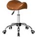 Pangivo Tabouret à roulettes avec selle ergonomique, hauteur réglable 49-61 cm, pour salon et bureau, marron