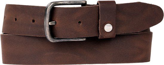 Petrol Industries Riem Heren - Broekriem - Verstelbaar - Leer - Bruin - 85 cm - S