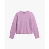 Superdry - Geborstelde trui met ronde hals - Dames - lilac pink twist
