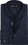 Hugo Boss BOSS Hank slim fit overhemd - popeline - blauw - Strijkvriendelijk - Boordmaat: 45