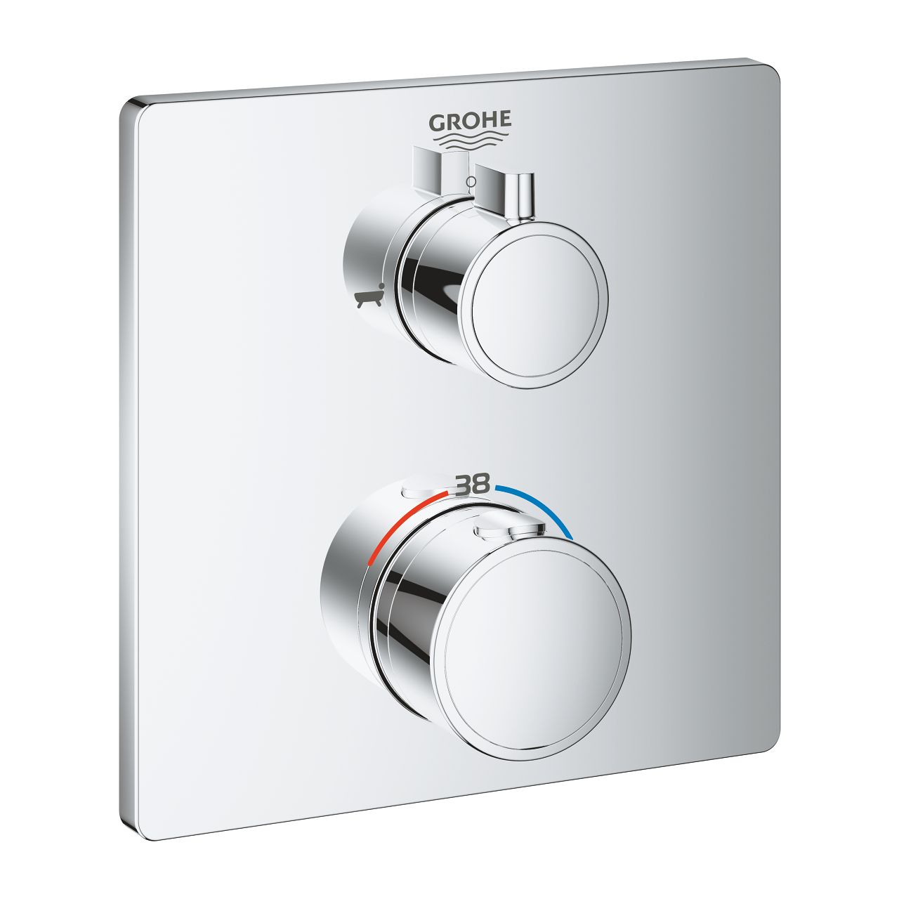 GROHE Grohtherm thermostatische inbouw douchekraan - Douche/Bad omstelling - Chroom