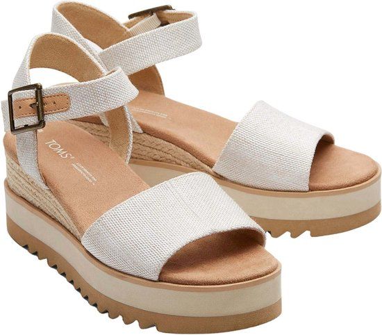Toms Diana Sandalen - Dames - Beige - Maat 37,5 - Sleehak