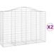 Arqués Paniers À Gabions 2 Pcs Mur En Gabion 200x50x140/160 cm Fer Galvanisé