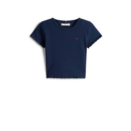 Tommy Hilfiger T-shirt rib gebreid donkerblauw