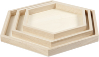 Creotime Wooden Tray Set of 3 - Wood Color