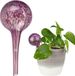 Merkloos Relaxdays waterdruppelaar - set van 2 - glas - Ø 6 cm - kamerplanten - paars