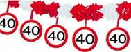 Folat Bv Slinger 40 jaar verjaardag - 4 meter - stopborden - papier/karton - feestslingers - feestartikelen/versiering