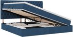 vidaXL Bed met opbergruimte en matras, blauw, 200 x 200 cm, stof