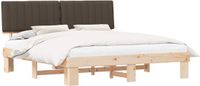 vidaXL Bedframe met Gevoerd Hoofdbord Taupe 180 x 200 cm
