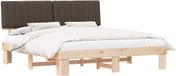 vidaXL Bedframe met Gevoerd Hoofdbord Taupe 180 x 200 cm