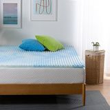Zinus Swirl Gel matrastopper van viscolastisch schuim en verkoelend schuim, verfrissend en luchtcirculerend ontwerp, drukverlaging, 135 x 190 cm, OEKO-TEX-gecertificeerd, voor matras, bed en bank