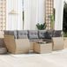 Maison Exclusive - Ensemble de jardin, 7 pièces, avec coussins, beige, en polyrotin