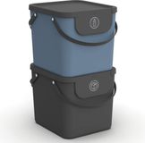 Rotho Albula afvalscheiders - set van 2 - 40L - zwart/blauw