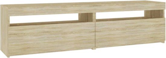 vidaXL Tv-meubelen 2 st met LED-verlichting 75x35x40 cm sonoma eiken