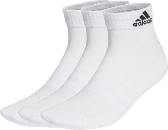 adidas Sportswear Gevoerde Enkelsokken 3 Paar - Unisex - Wit - Maat 31-33