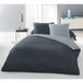 Lovely Home - Parure de housse de couette 2 personnes - 220x240 cm - 100% coton - Bicolore gris clair et foncé