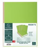 Exacompta - Set van 10 stevige dossiermappen met expansievevouw en linnen rug ROCK''S - 30 mm rug - PEFC™ gecertificeerd - 24 x 32cm - groen