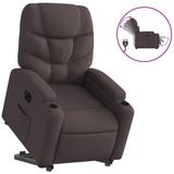 vidaXL Fauteuil releasable électrique tissu marron foncé