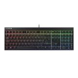 CHERRY MX 2.0S, mechanisch gamingtoetsenbord met RGB-verlichting, Frans indeling (AZERTY), bedraad, ontworpen in Duitsland, Originele MX RED-schakelaars, zwart