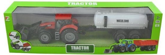 1:32 Tractor Met Aanhangwagen 52X11X15,5Cm ( word assorti geleverd)