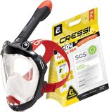 CRESSI Kiddy Kids Full Face Mask Black/Clear/Red