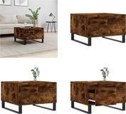 vidaXL Salontafel - 55x55x36,5 cm - Bewerkt Hout - Gerookt Eikenkleurig