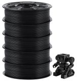 PLA-filament, 5 kg, Noir, 1,75 mm (5 x 1 kg), Convient aux imprimantes FDM
