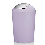 kela Marta Cosmetica-emmer paars, 1,7 l, minimale emmer badkamer met kanteldeksel, kunststof, kleine tafelafvalemmer pastelpaars mat