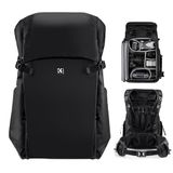 K&F Concept Camerarugzak, 30 liter, professionele grote fotorugzak, waterdicht, reisrugzak voor DSLR/statief/helm, voor 15 inch laptop, geschikt voor klimmen, wandelen, reizen, 1- Zwart, Large