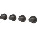 IVY Tribe Afbouwdeel Inbouwthermostaat met 3 Stopkranen Symmetry met Ronde Rozetten - RVS 316 Geborsteld Carbon Black PVD