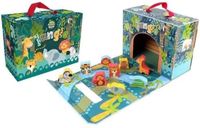 Merkloos WOODEN PLANET Safari Speelhuisje - FSC - 10 Stuks - Kinderspeelcentrum - Vanaf 18 Maanden