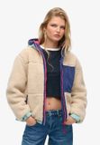 Superdry - Veste vintage en sherpa avec capuche - Femme - Manteaux d'extérieur