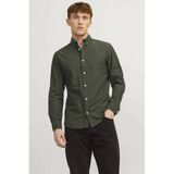 JACK & JONES ESSENTIALS casual overhemd donkergroen