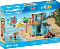 PLAYMOBIL Poste de secours et buggy de plage, My Life Vacances à la plage, 125 pièces, à partir de 4 ans