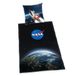 Herding NASA Beddengoedset, kussensloop 70 x 90 cm, dekbedovertrek 140 x 200 cm, soepel lopende ritssluiting, 100% renforcé-katoen, zwart