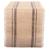 DII Minerale dubbele rand jute tafel loper, 14" x 72"