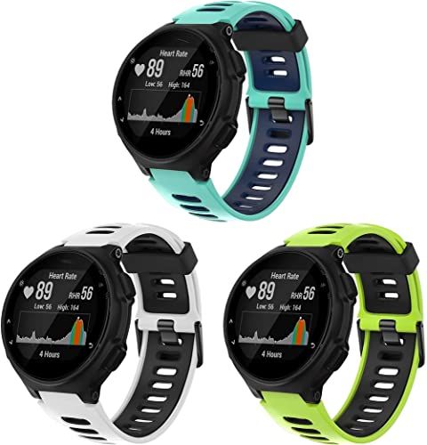 Chainfo Watch Strap for Garmin Forerunner 235 / 230 / 735XT - Silicone - Pack of 3