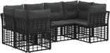 vidaXL - Canapé d'angle - 6 places - Noir - Polyester