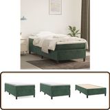 vidaXL Boxspringbed met matras, donkergroen, 90x200 cm, fluweel
