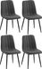 CLP Dijon Set van 4 Eetkamerstoelen - Zonder armleuning - Metaal onderstel - blauw Fluweel