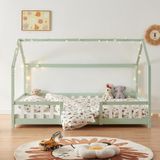 en.casa Kinderbed Sisimiut huisbed 200x120 cm mint en wit