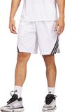 adidas heren Legends 3-Stripes Basketball Shorts, White/Black, XS 7 inch