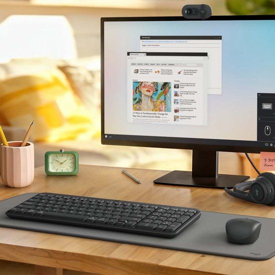 Logitech K250 Toetsenbord Universeel RF-draadloos + Bluetooth QWERTZ Duits Grafiet