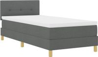 vidaXL Boxspring bed met kussen Donkergrijs 80 x 200 cm Stof