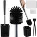 Ruhhy brosse WC noire – anti-éclaboussures avec support – montage sans perçage