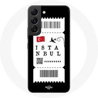 Maniacase Etui voor Samsung Galaxy S21 FE vliegticket Istanbul Turkije
