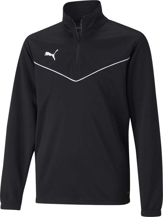 Puma teamRISE 1/4 Zip Trainingssweater Junior - Zwart - Maat 164 - Unisex